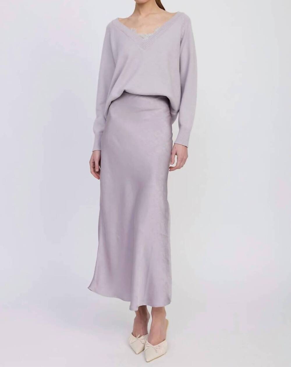 NEW EN SAISON bias cut skirt in lavender